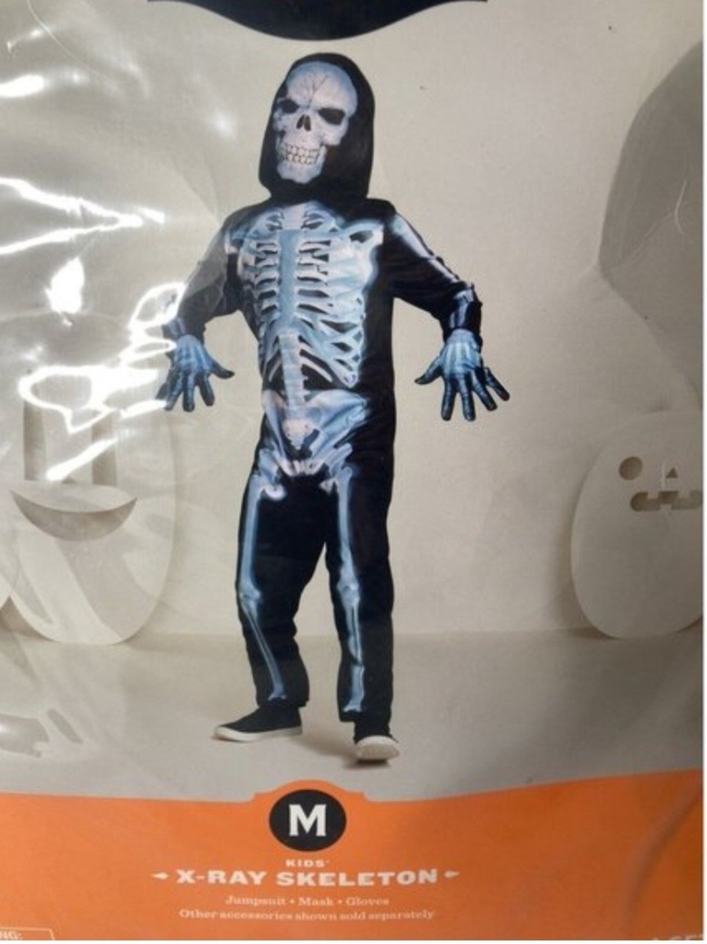 Kids' X-Ray Skeleton Halloween Costume Jumpsuit with Accessories M Hyde &Eek M(8